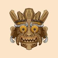 Culture traditional elements tiki festival, tiki mask vector illustration, tiki masks for t-shirt design, sticker and wall art