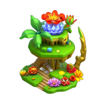 fantasy 3d small Island tree game ai generated png