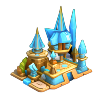 fantasia 3d pequeno ilha castelo jogos ai gerado png