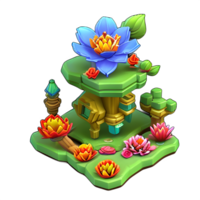 fantasy 3d small Island tree game ai generated png