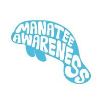 manatee awareness month vector image illustration