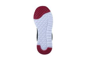 Red and white rubber sole with sneakers on a white background. photo