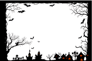 Halloween Border Frame PNG Transparent Background Ai Generative