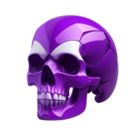 Purple Skull 3D PNG Image Transparent Background Ai Generative