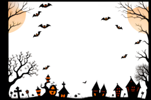 Halloween frontière Cadre png transparent Contexte ai génératif