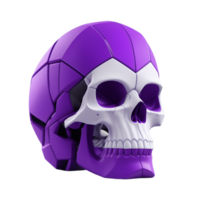 Purple Skull 3D PNG Image Transparent Background Ai Generative