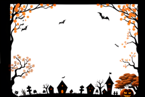 Halloween Border Frame PNG Transparent Background Ai Generative
