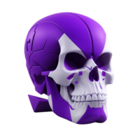 Purper schedel 3d PNG beeld transparant achtergrond ai generatief