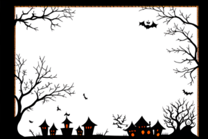 Halloween Border Frame PNG Transparent Background Ai Generative