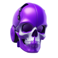 Purple Skull 3D PNG Image Transparent Background Ai Generative