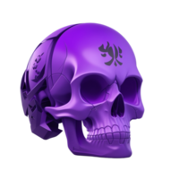 Purple Skull 3D PNG Image Transparent Background Ai Generative