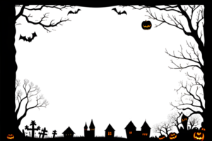 dia das Bruxas fronteira quadro, Armação png transparente fundo ai generativo