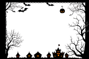 Halloween Border Frame PNG Transparent Background Ai Generative