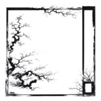 Japanese Style Link Art Border Frame Ai Generative png