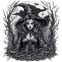 Witch Scary Illustration PNG Image Transparent Background Ai Generative