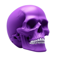 Purple Skull 3D PNG Image Transparent Background Ai Generative