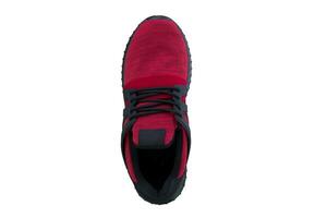 Sneakers black and red. Sport shoes on white background photo