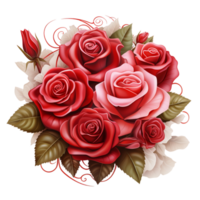 rouge fleur bouquet ai génératif png