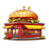 Burger shop Ai Generative png