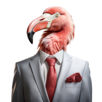 A bird with a suit and a tie that says Ai Generative png