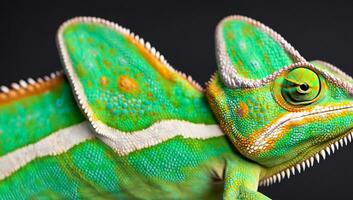 High Detail, an chameleon, isolated on black photo