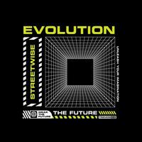 futuristic graphic tee design streetwear style editable template vector