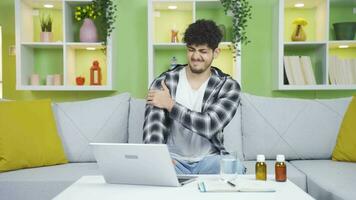Man suffering from joint pain. video