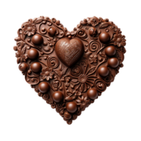 Heart made of chocolate Ai Generative png