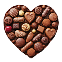 Chocolat truffe cœur Valentin ai génératif png