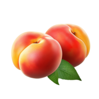 Fresh single peach fruit Ai Generative png