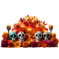 Day of the Dead composition Ai Generative png