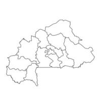 burkina faso mapa con administrativo divisiones vector ilustración.