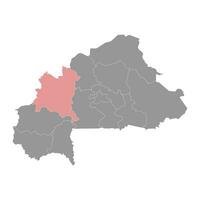 bouclé du Mouhoun región mapa, administrativo división de burkina Faso. vector
