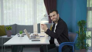 Successful freelance businessman applauding. video