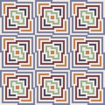 Square pattern background retro colors vector