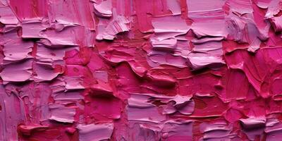 Generative AI, Closeup of impasto abstract rough viva magenta color art painting texture photo