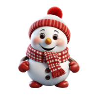 3d Schneemann Maskottchen Charakter , ai generativ png