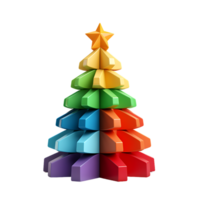 3d hermosa Navidad árbol, ai generativo png