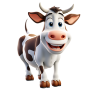 3D Cute Cow Character, ai generative png