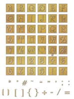 alfabet gouden brieven van metaal ontwerp png