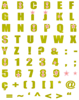 Alphabet Blumen Briefe von drucken Design png