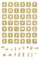 Alphabet Golden Letters and graphics design png