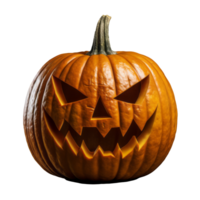 Halloween citrouille sur transparent arrière-plan, établi avec génératif ai png