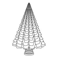 Christmas tree, modern line design. Green pine, spruce. Can be used for printed materials. vector