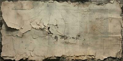 Generative AI, Newspaper or paper grunge vintage old aged texture background photo