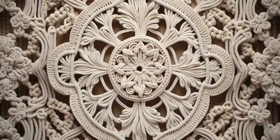 Generative AI, Close-up of hand made macrame texture photo
