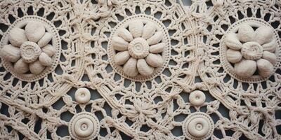 generativo ai, de cerca de mano hecho macramé textura foto