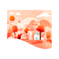 Autumn scenery Generative Ai png