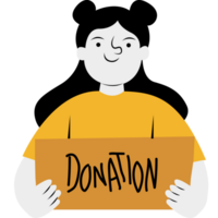 volontär- innehav låda donationer png