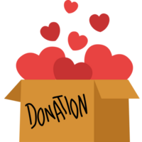 Freiwillige halten Box Spenden png